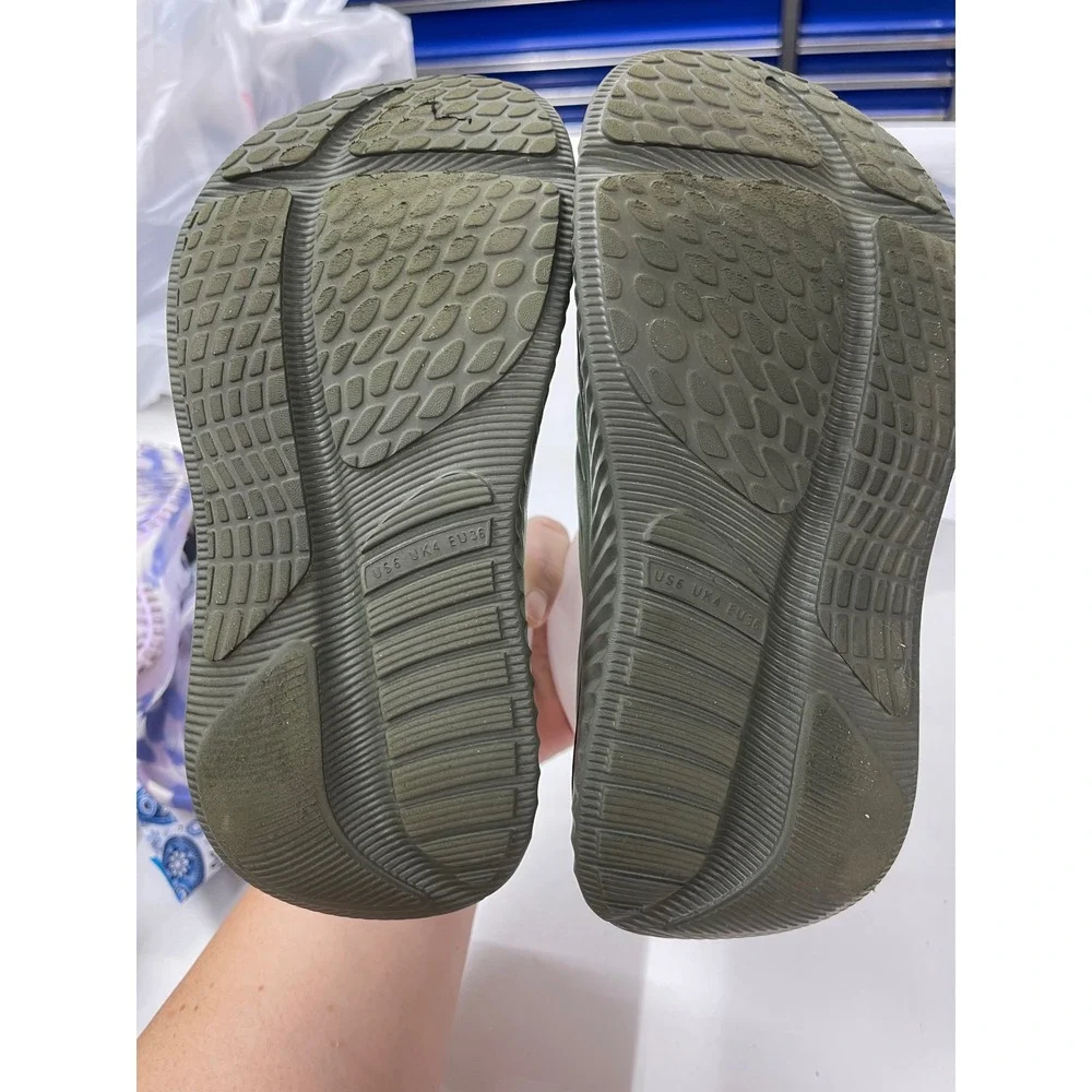 Kuailu Women Lime Green Platform Slide Sandals Recovery Slides Size 6